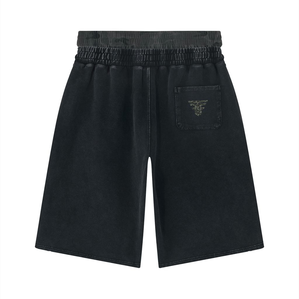 offset double waisted shorts