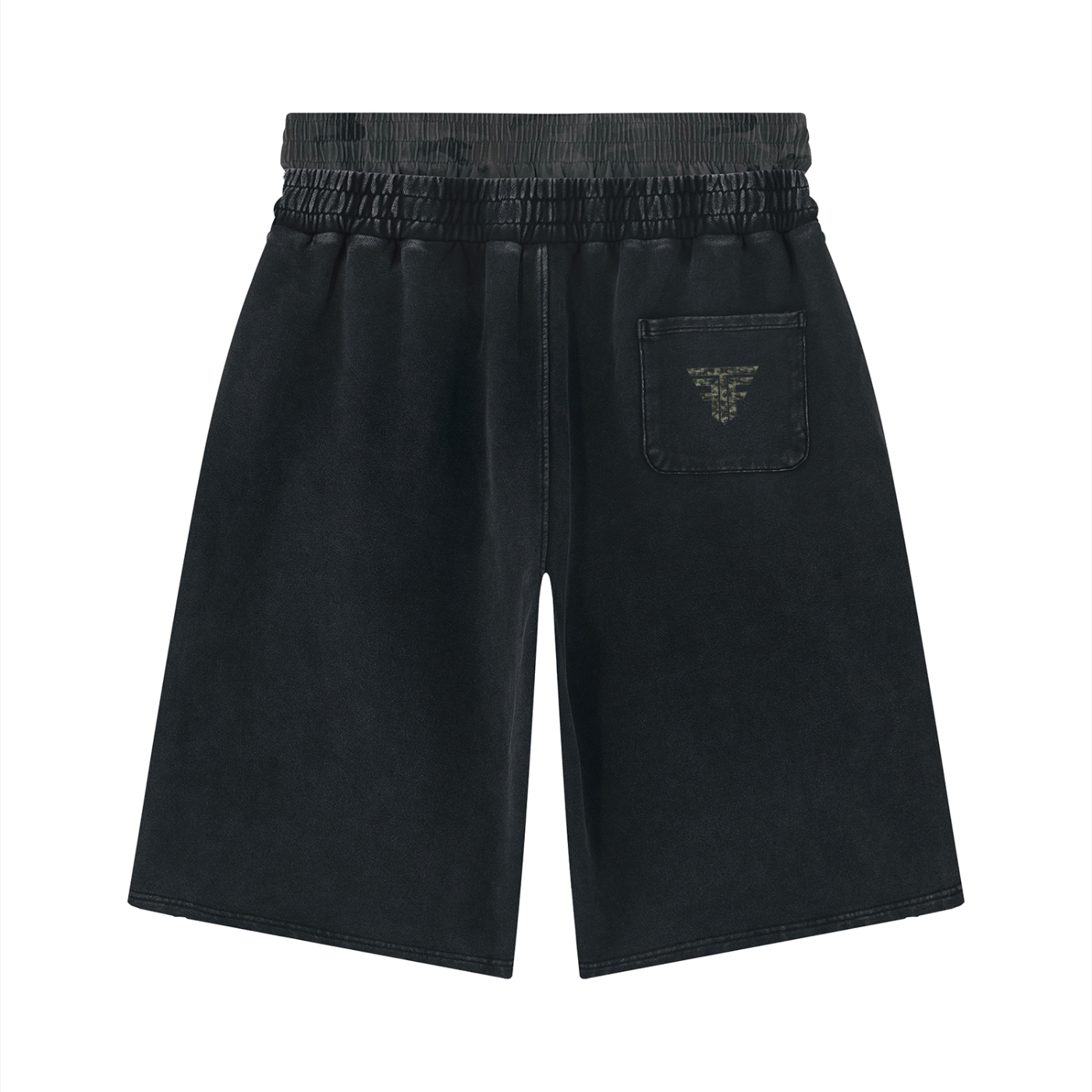 offset double waisted shorts