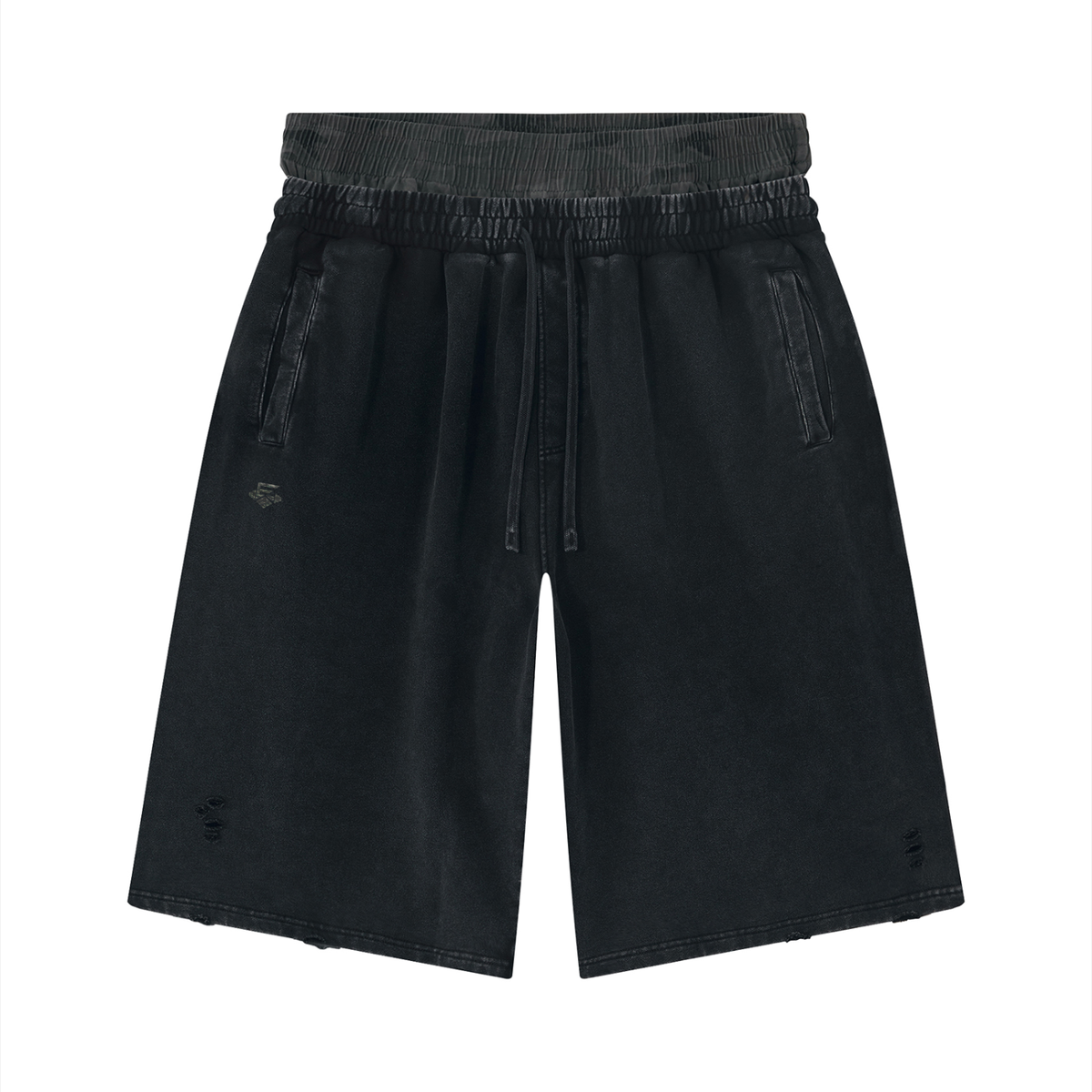 offset double waisted shorts