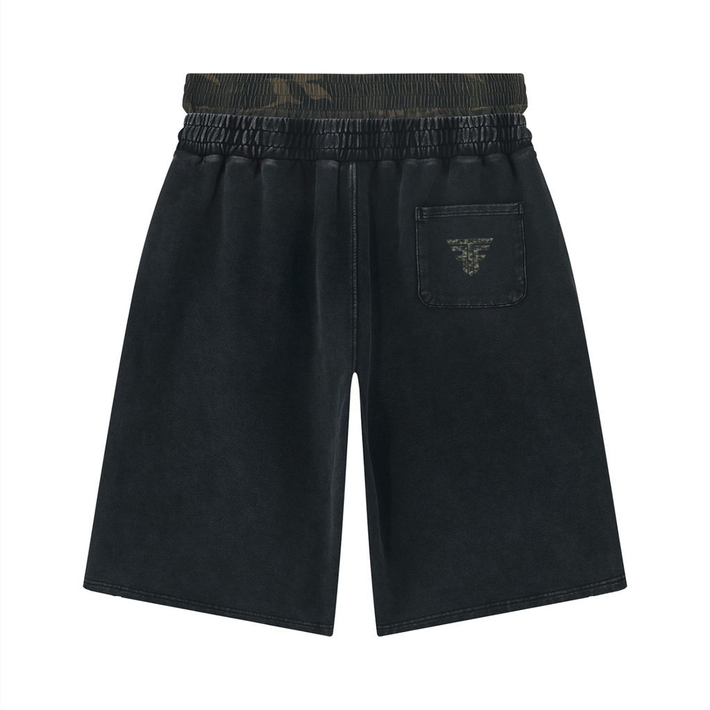 offset double waisted shorts
