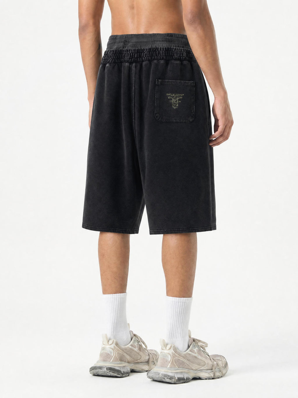 offset double waisted shorts